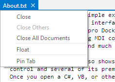 TabbedMdiContextMenu